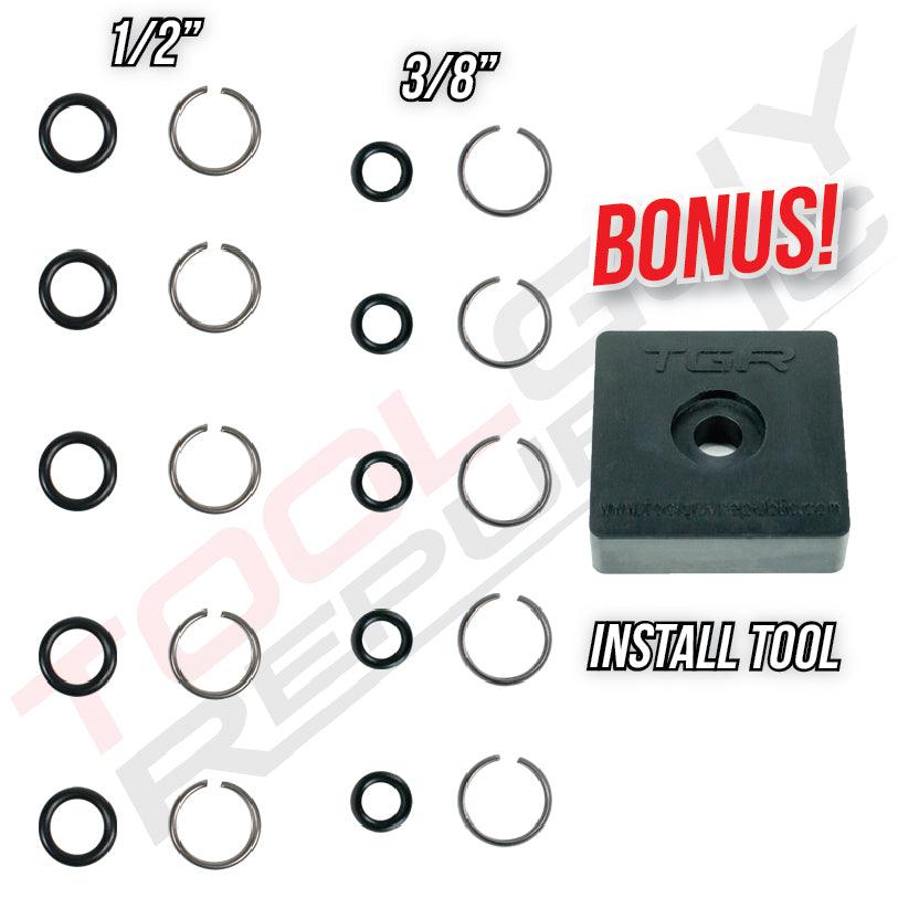 TOOLGUY Republic 3/8 Impact Retaining Ring Clip with O-Ring Fits Milwaukee Type Wrenches