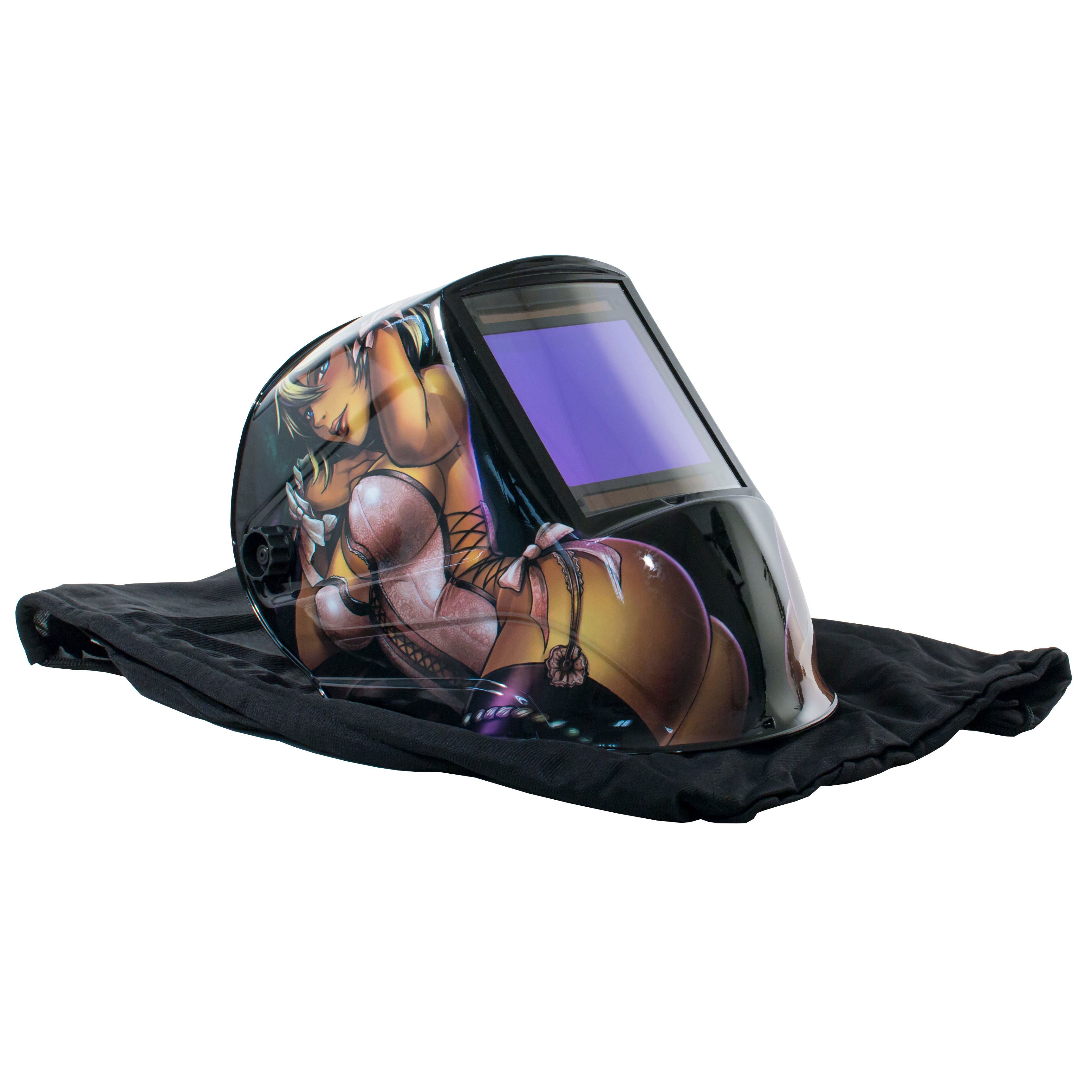 TGR Extra Large View Auto Darkening Welding Helmet - Anime Girl - 4"W x 3.65"H