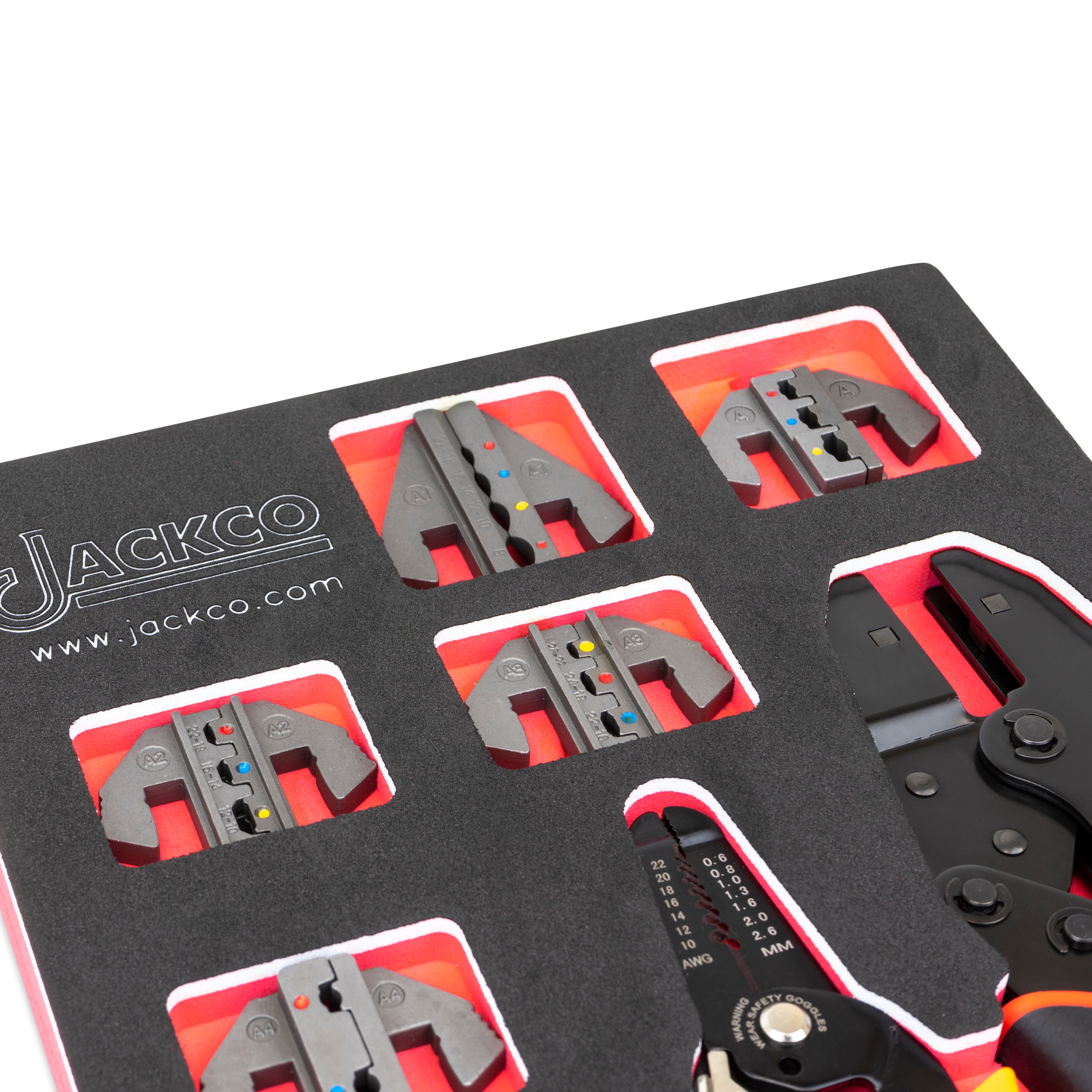 Interchangeable Ratcheting Terminal Crimper Set - 7 Die Sets Quick Change