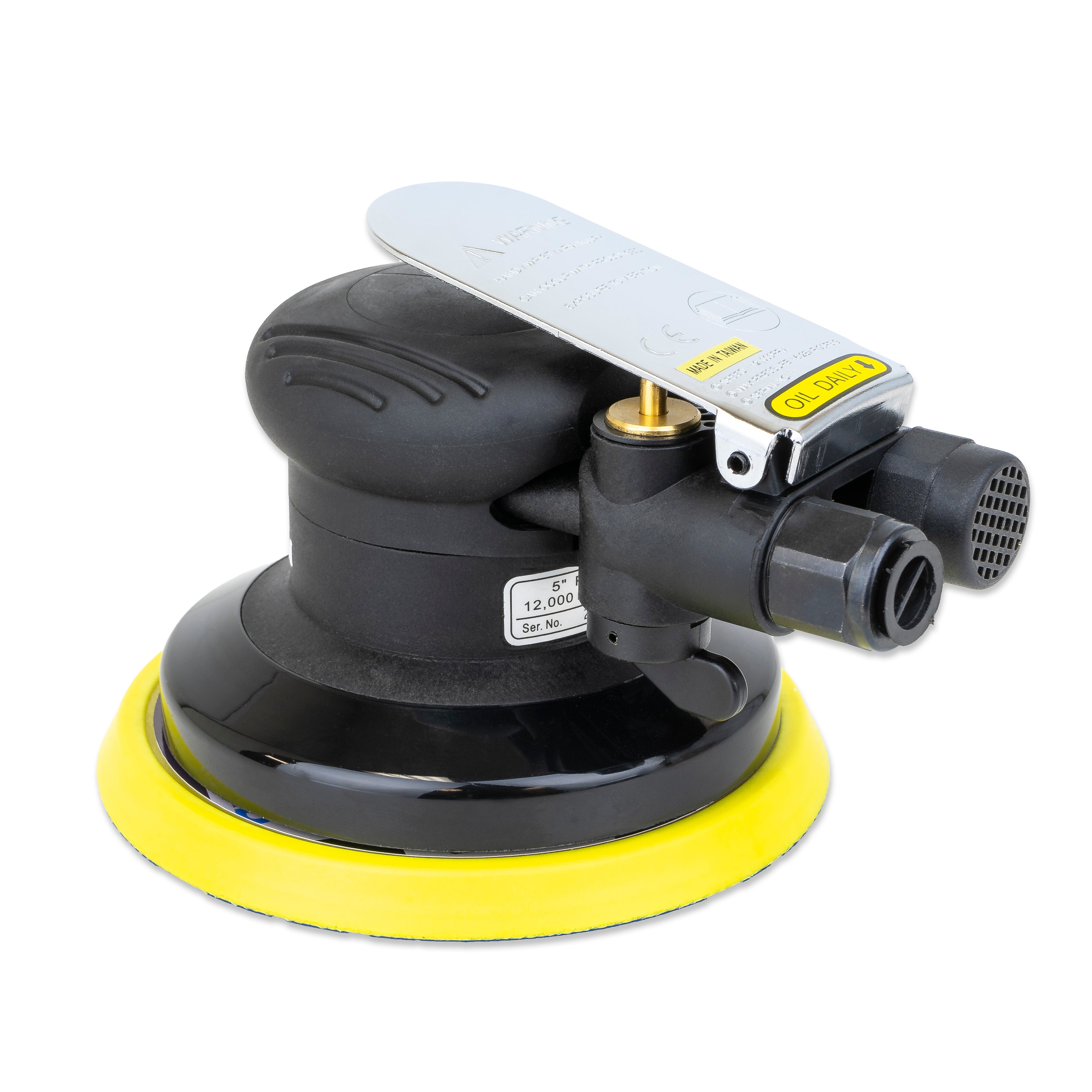 PneuStream 5" Palm Style Air Random Orbital Sander - 3/16" Orbit